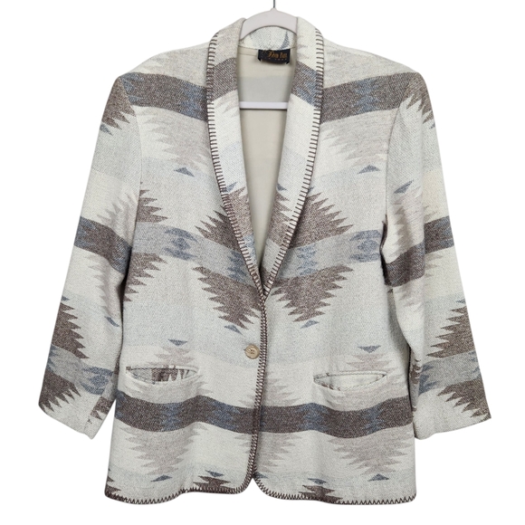 David Paul New York Vtg Southwest Aztec Western Cardigan Sweater Womens Size 2XL - Picture 1 of 10
